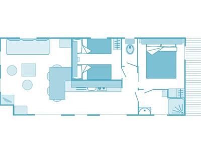 Mobil-home **** 4 pers 2 ch au camping 4 étoiles La Pomme de Pin à Saint Hilaire de Riez en Vendée