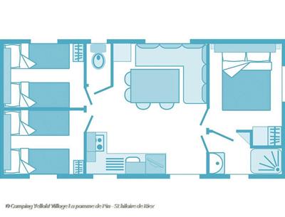 Mobil-home 6 personnes 3 chambres au camping 4 étoiles La Pomme de Pin à Saint Hilaire de Riez en Vendée