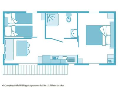 Mobil-home 4/5 personnes accessible aux personnes à mobilité réduite en Vendée à Saint Hilaire de Riez
