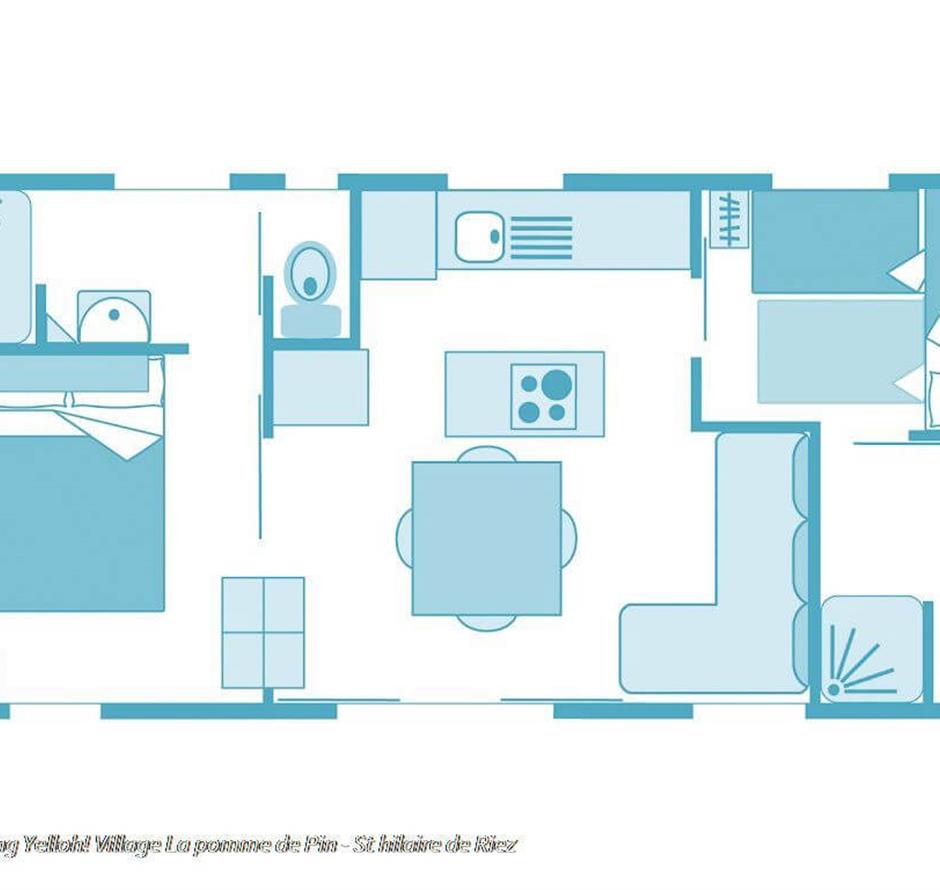 Cottage TAOS 4 personnes 2 chambres 2 salles de bain - Pomme de Pin - Camping Saint Hilaire de Riez