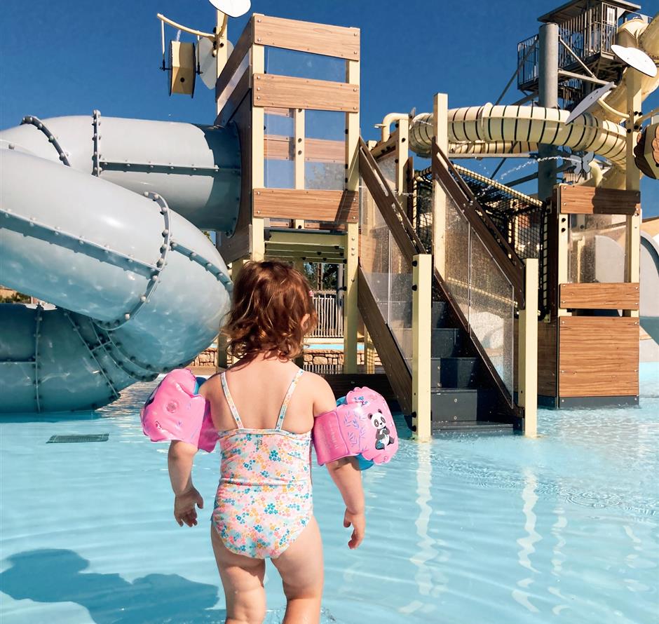 Nouvelle pataugeoire aqualudique, extérieure et chauffée  - Camping Saint Hilaire de Riez
