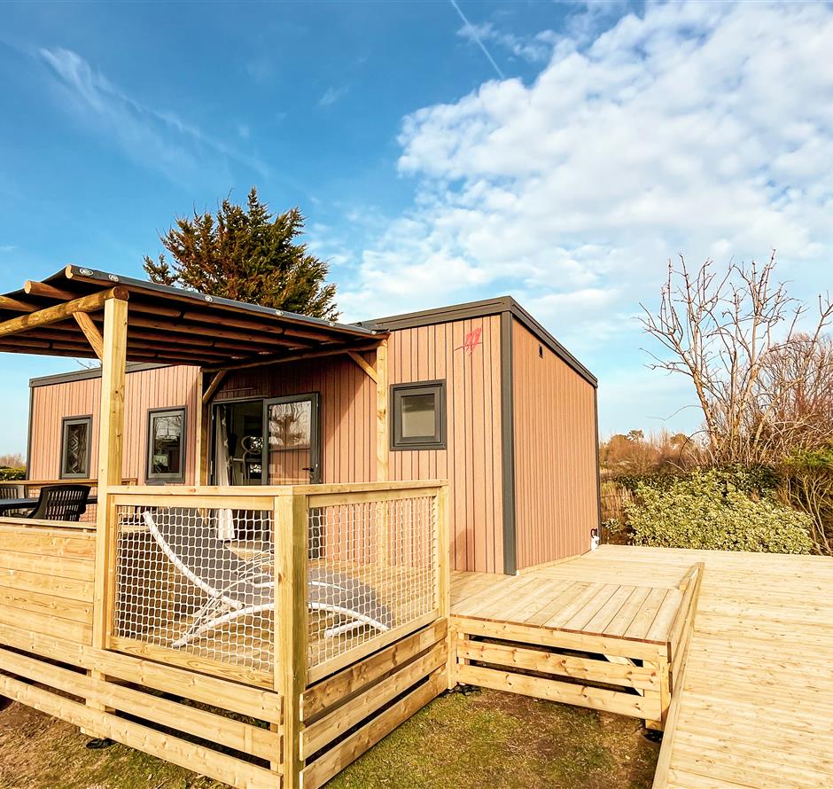 Mobil-home 4 pers 2ch 4 fleurs accessible Personne à mobilité Réduite - Camping Saint Hilaire de Riez