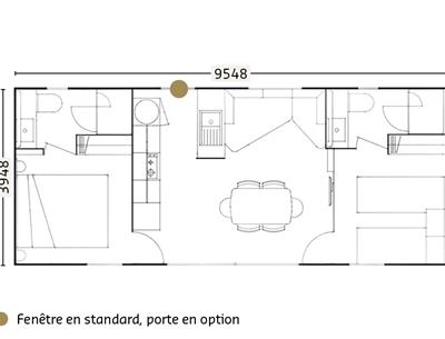 Plan cottage 4 fleurs 2 chambres et 2 salles de bain